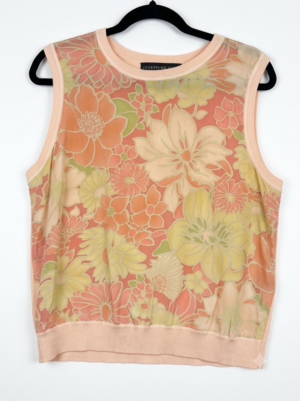 Joseph Chaus Sleeveless Floral Tank Top And Skirt Set-SILK